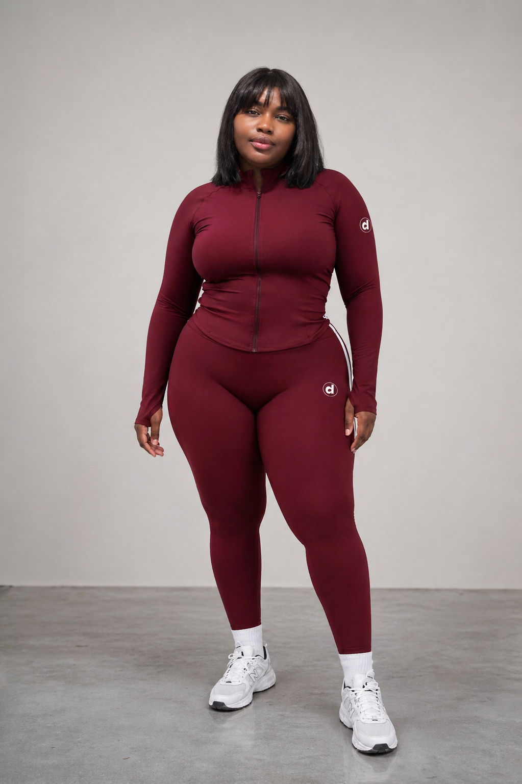 Burgundy Zip Activewear Set